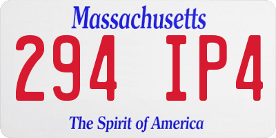 MA license plate 294IP4