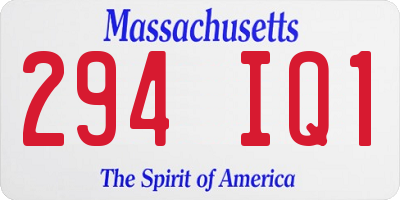 MA license plate 294IQ1