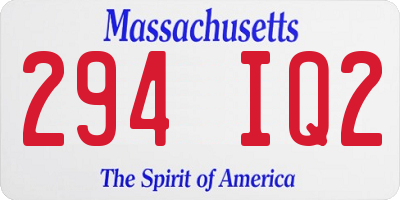 MA license plate 294IQ2