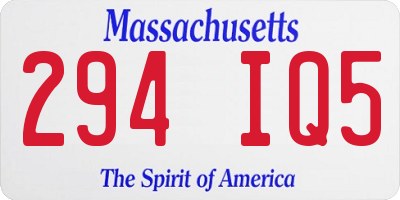 MA license plate 294IQ5