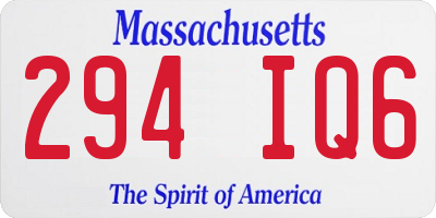 MA license plate 294IQ6