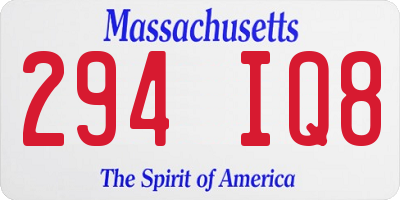 MA license plate 294IQ8