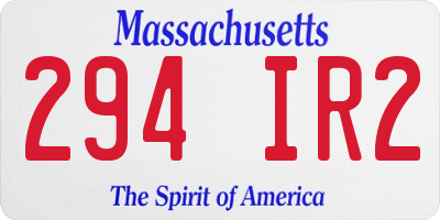 MA license plate 294IR2
