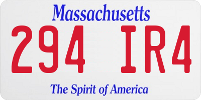 MA license plate 294IR4