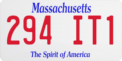 MA license plate 294IT1