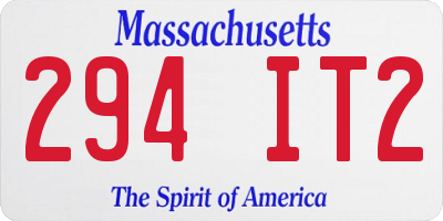 MA license plate 294IT2