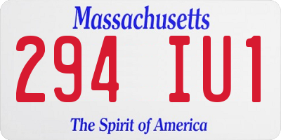 MA license plate 294IU1