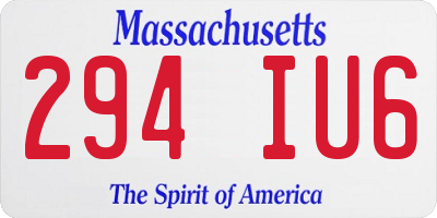 MA license plate 294IU6