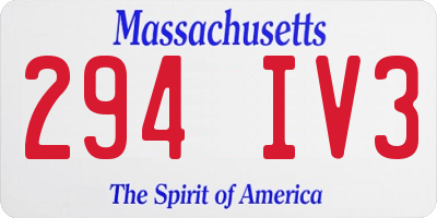 MA license plate 294IV3