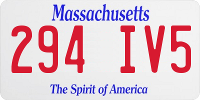 MA license plate 294IV5