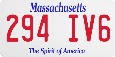 MA license plate 294IV6