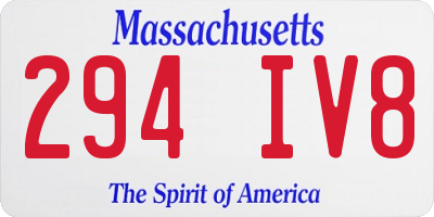 MA license plate 294IV8