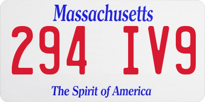 MA license plate 294IV9