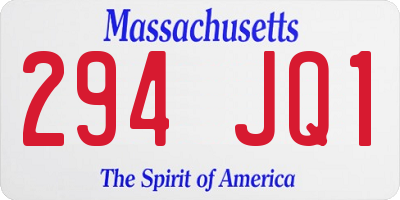 MA license plate 294JQ1