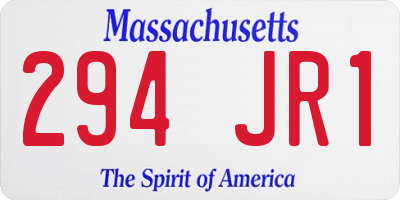 MA license plate 294JR1