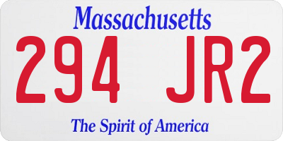 MA license plate 294JR2