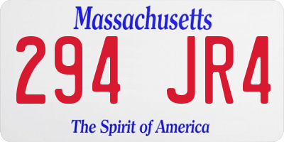 MA license plate 294JR4