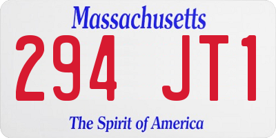 MA license plate 294JT1