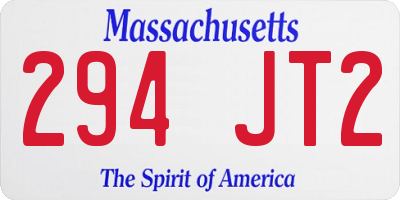 MA license plate 294JT2
