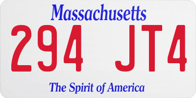 MA license plate 294JT4