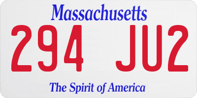 MA license plate 294JU2
