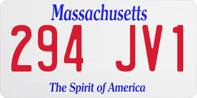 MA license plate 294JV1