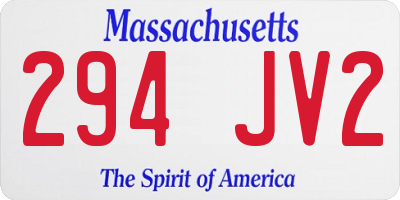 MA license plate 294JV2