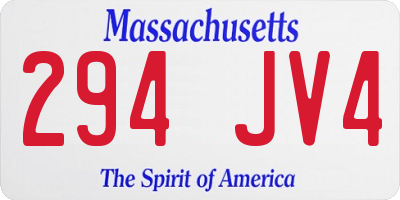 MA license plate 294JV4
