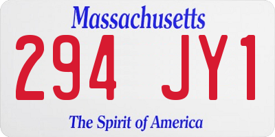 MA license plate 294JY1