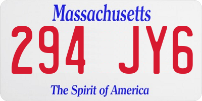 MA license plate 294JY6