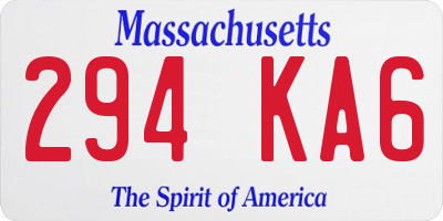 MA license plate 294KA6