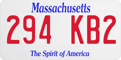 MA license plate 294KB2