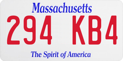 MA license plate 294KB4