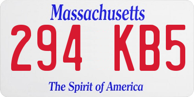 MA license plate 294KB5