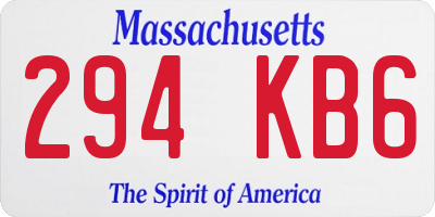 MA license plate 294KB6