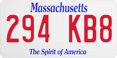 MA license plate 294KB8