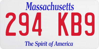 MA license plate 294KB9