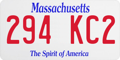 MA license plate 294KC2