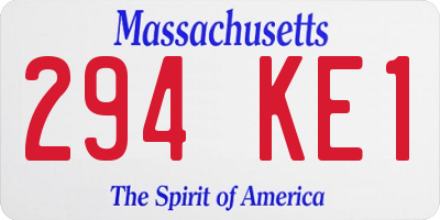MA license plate 294KE1