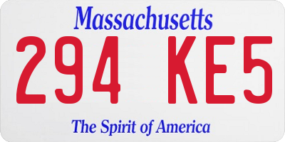 MA license plate 294KE5