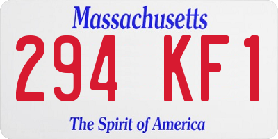 MA license plate 294KF1