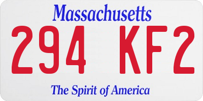 MA license plate 294KF2