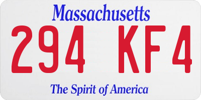 MA license plate 294KF4
