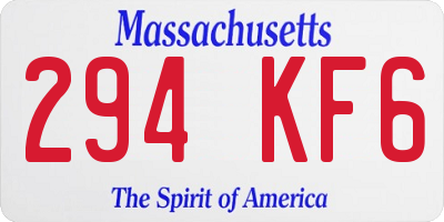 MA license plate 294KF6