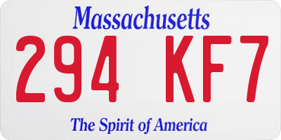 MA license plate 294KF7