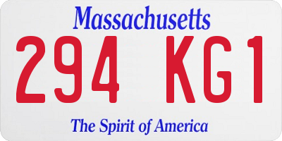 MA license plate 294KG1