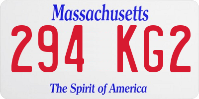 MA license plate 294KG2