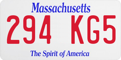 MA license plate 294KG5