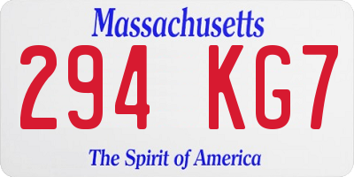 MA license plate 294KG7