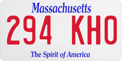 MA license plate 294KH0